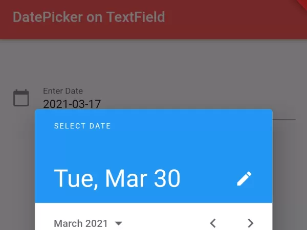 Flutter How To Show Date Picker On TextField Tap Click
