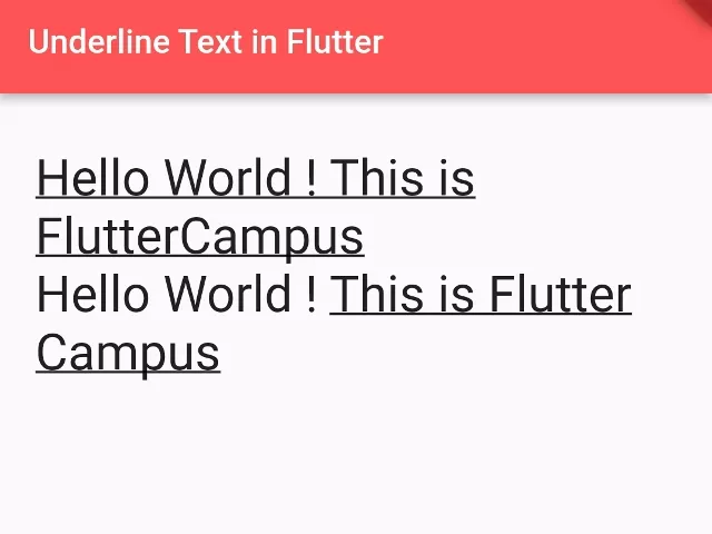 How To Underline Text In Flutter
